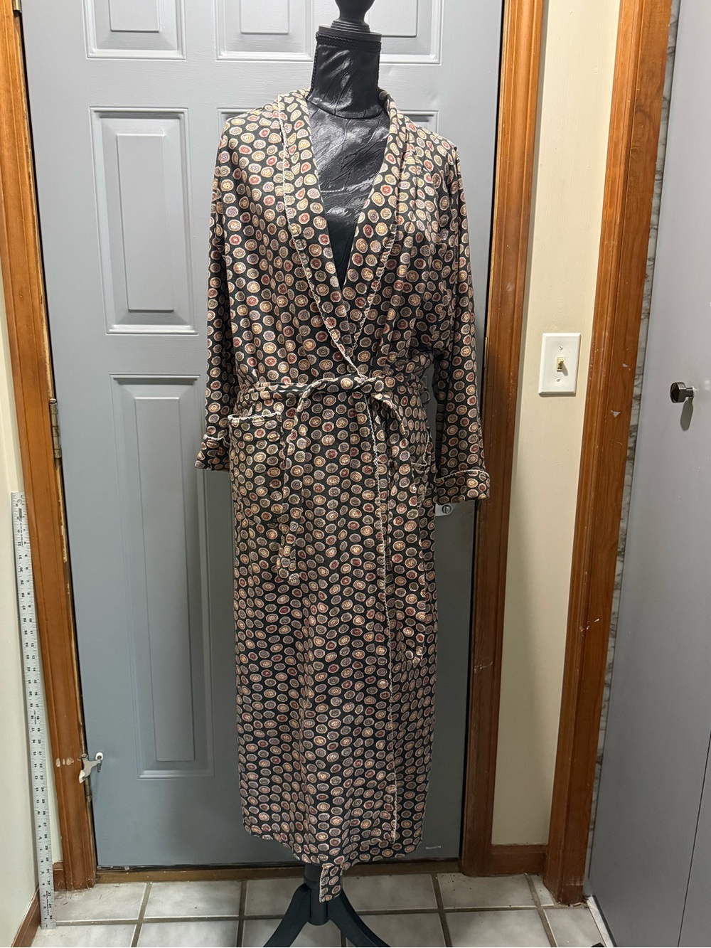 VTG Christian Dior - Geometric Medallion Print Long Robe Dressing Gown (unisex)
